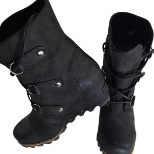 Sorel Black Winter Lace-Up Boots
